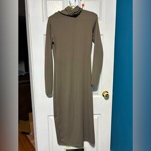 RD Style Long Sleeve Olive Green Turtleneck Dress MED